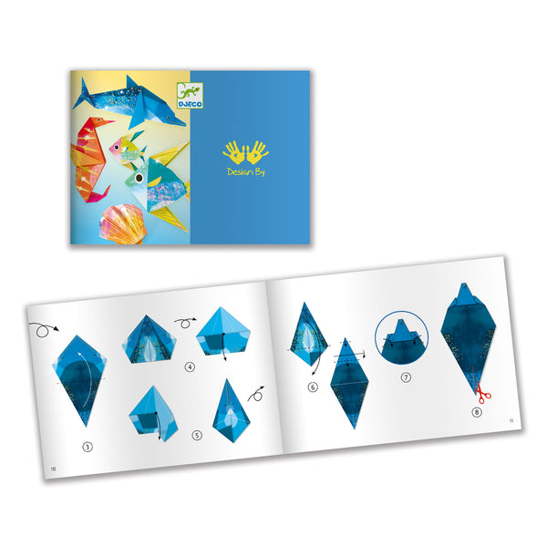 Origami-Kunstset – Metallische Meerestiere - tablude.com