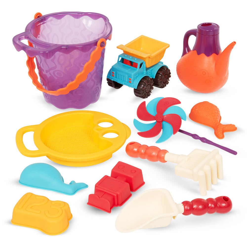 Strand-Accessoire-Set in Tasche - lila