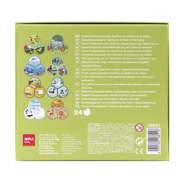 Dreiteiliges Puzzle – Tiere und ihre Umgebung 3+ - tablude.com