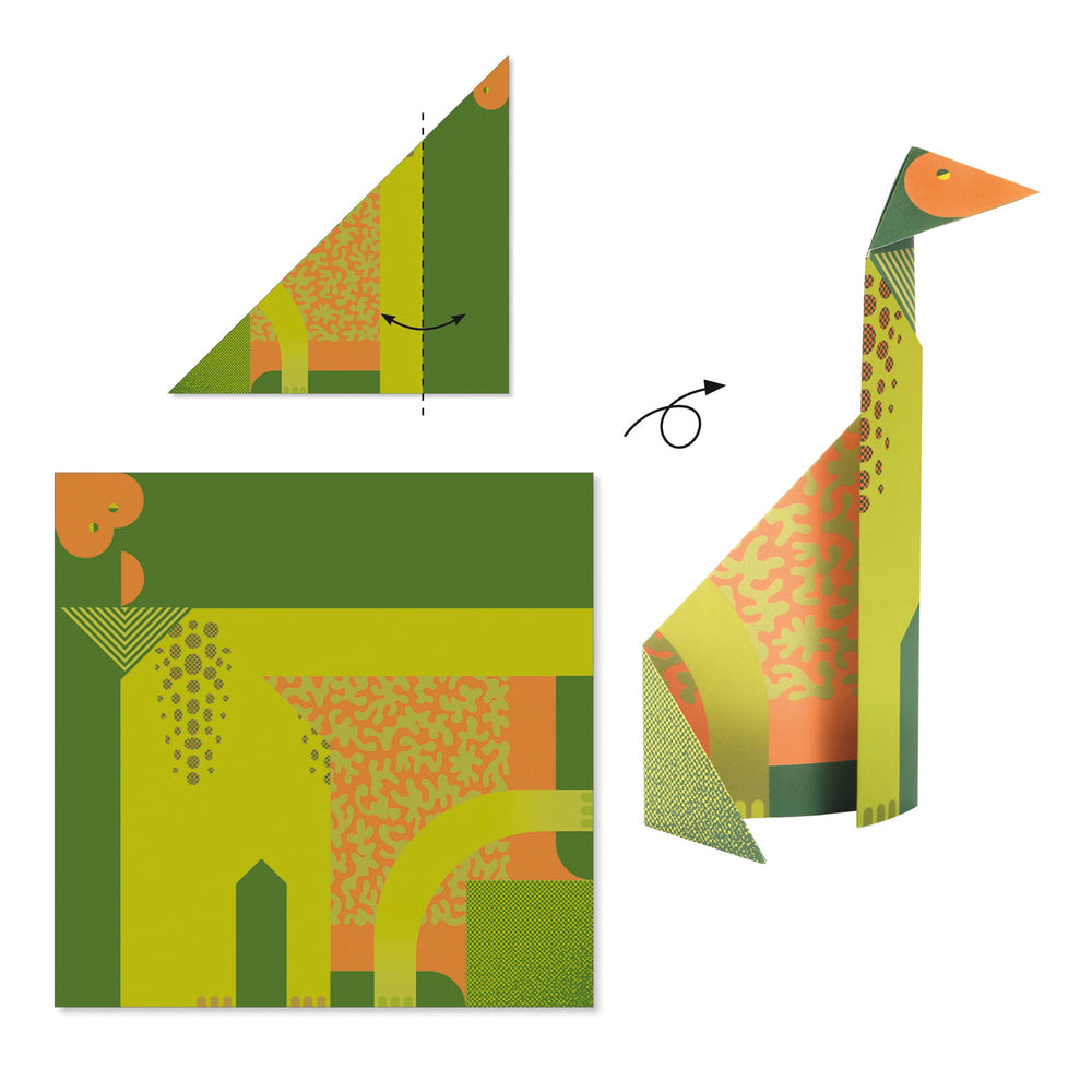 Zestaw artystyczny Origami Djeco - Dinozaury - tablude.com