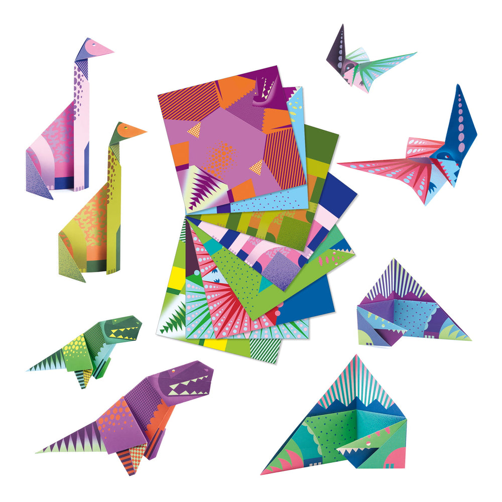 Zestaw artystyczny Origami Djeco - Dinozaury - tablude.com