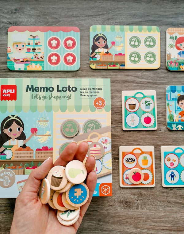 Holzspiel – Memo Lotto Einkaufen - tablude.com