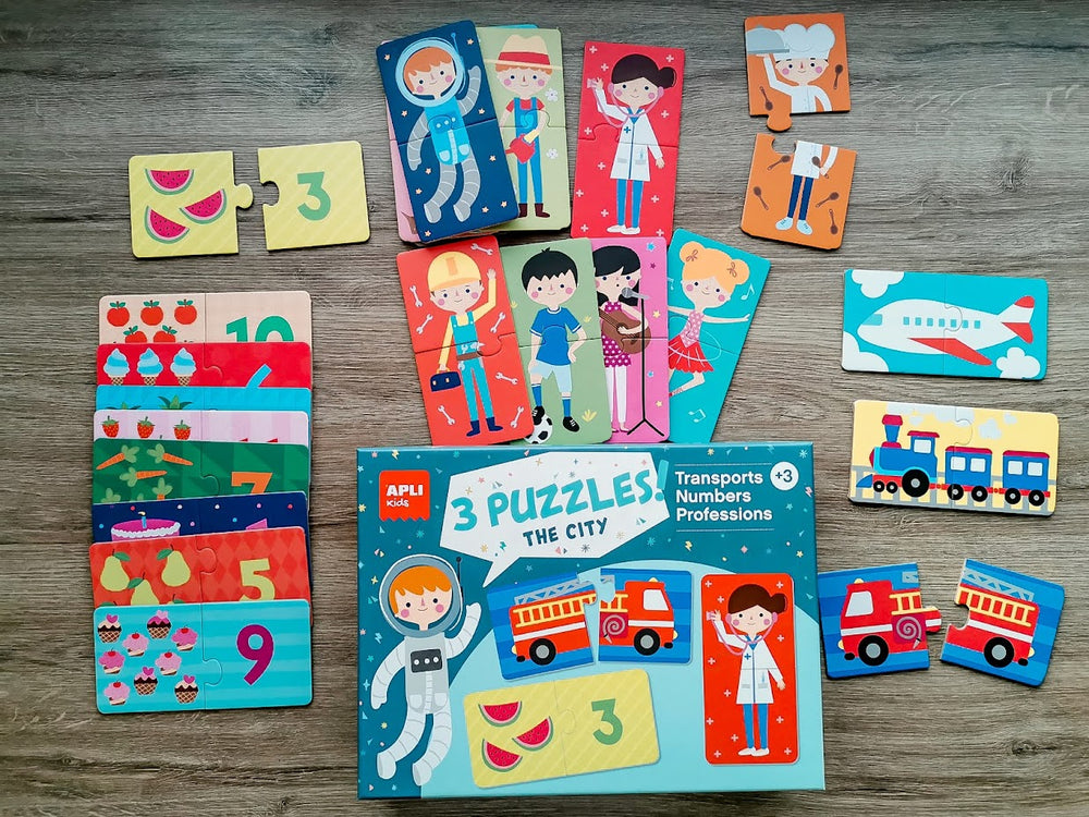 Zweiteiliges Puzzle-Set – Stadt 3+ - tablude.com