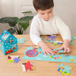 Puzzle in einem Kartonhaus – Safari 3+ - tablude.com