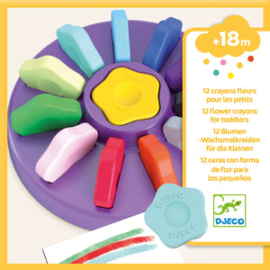 Set mit 12 Blumen-Buntstiften für Kleinkinder - tablude.com