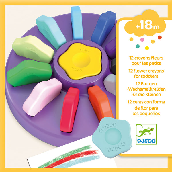 Set mit 12 Blumen-Buntstiften für Kleinkinder - tablude.com