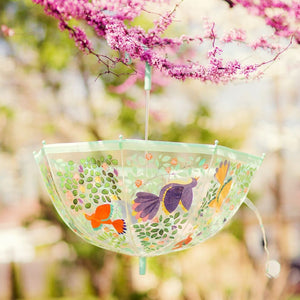 Regenschirm  - Vögel und Blumen - tablude.com