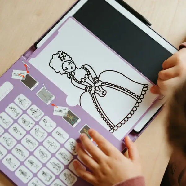 Grafiktablett Kidydraw Mini – Prinzessinnen zum Zeichnen von bunten Prinzessinnen-Motiven