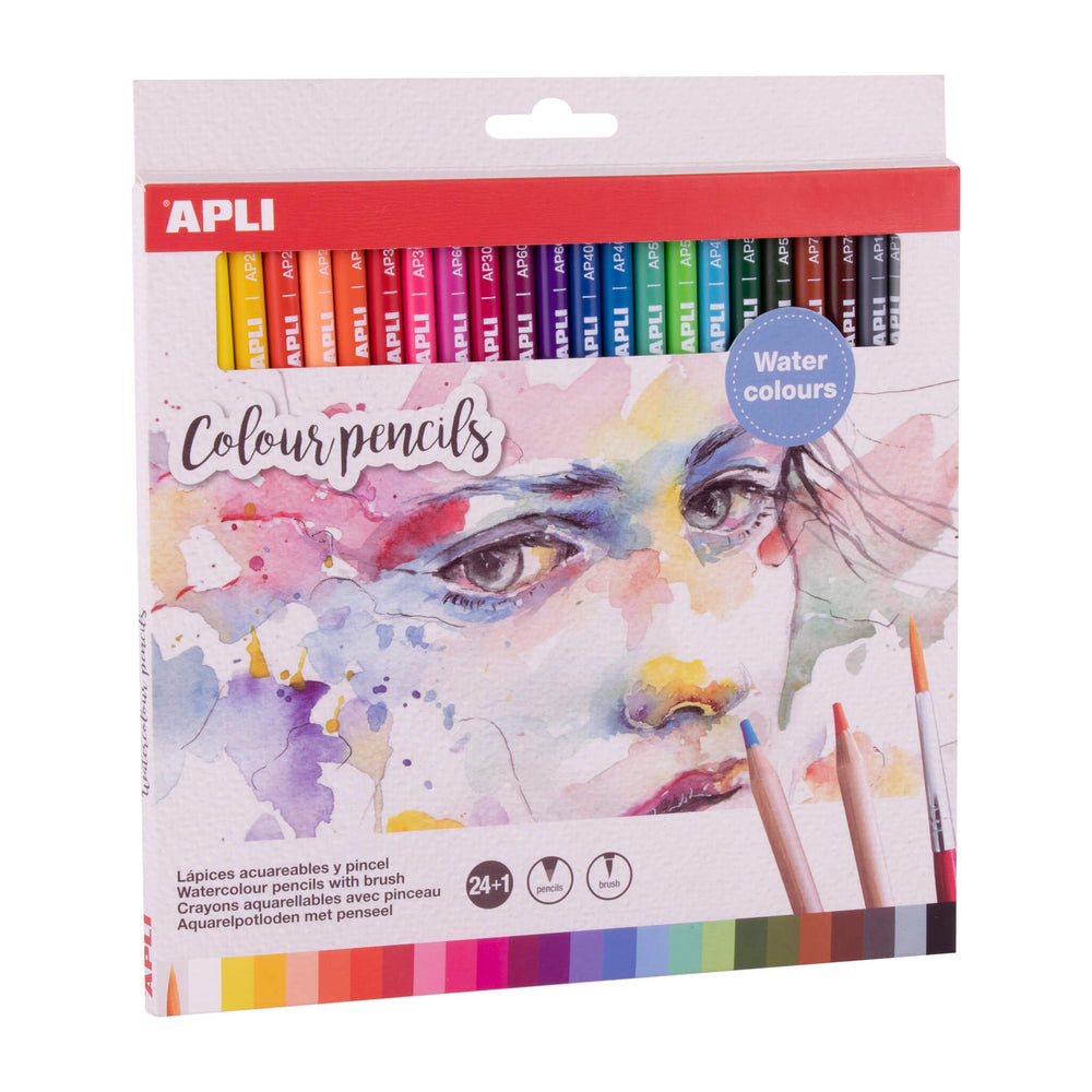 Wasserfarbenstifte mit Pinsel – 24 Farben - tablude.com