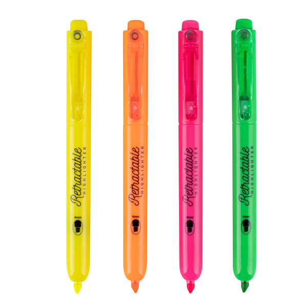 Ausziehbare Textmarker – 4 fluoreszierende Farben - tablude.com