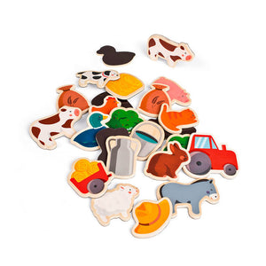 Magnesy drewniane Janod 24 sztuki - Farma - tablude.com