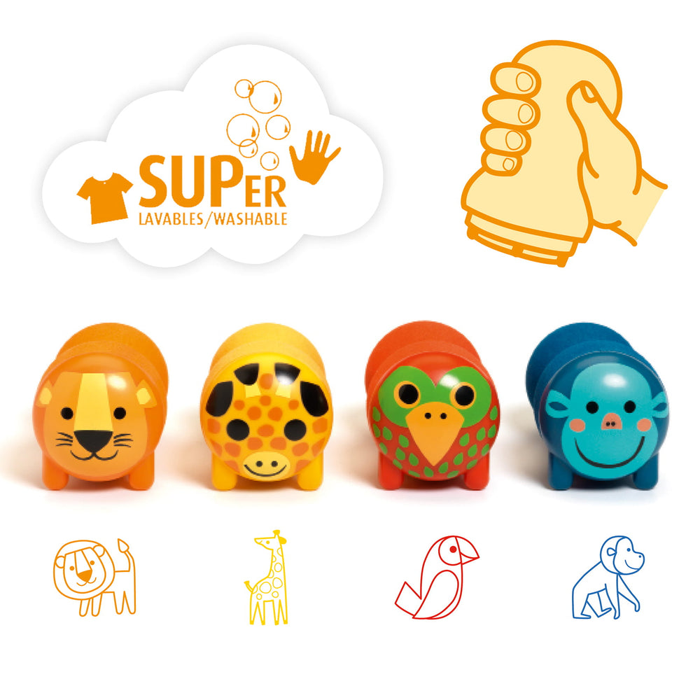 Stempelki dla maluchów Djeco - Zwierzęta Safari - tablude.com