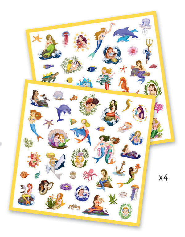 Stickerset 160 Stück - Meerjungfrauen - tablude.com