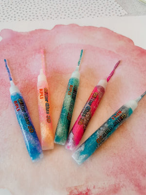 Dekorativer Glitzerkleber – 5 fluoreszierende Farben - tablude.com