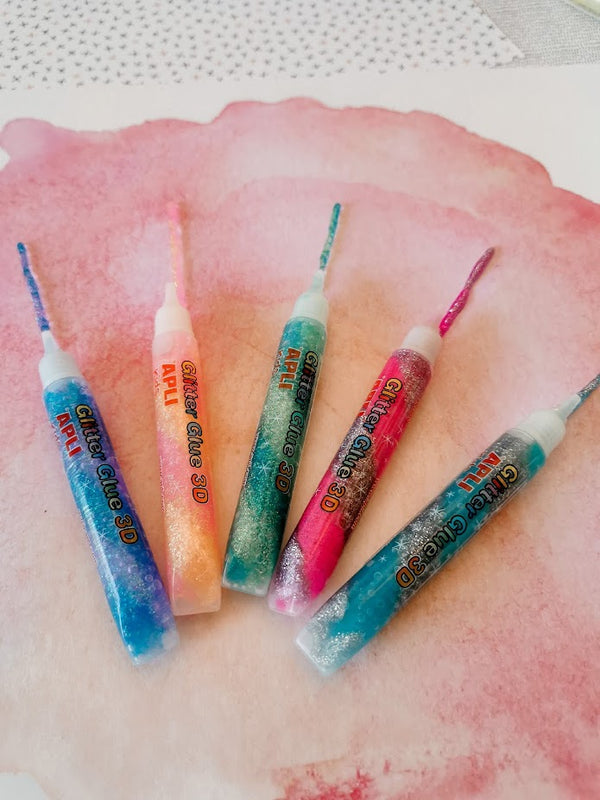 Dekorativer Glitzerkleber – 5 fluoreszierende Farben - tablude.com