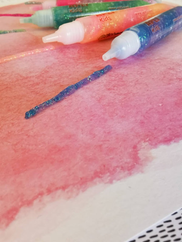Dekorativer Glitzerkleber – 5 fluoreszierende Farben - tablude.com