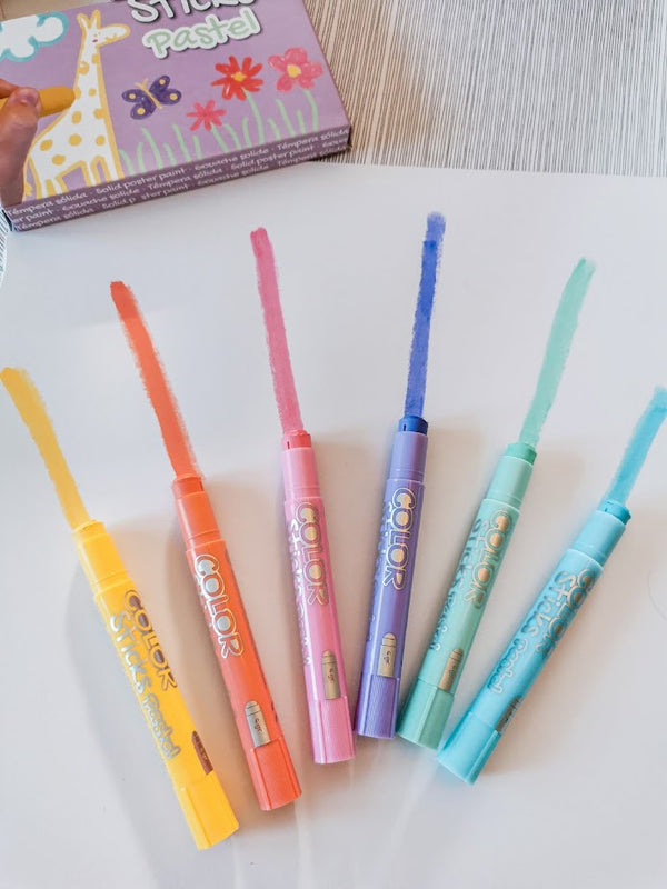 Farben in Stiftform – 6 Pastellfarben - tablude.com