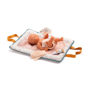 Tragbare Wickelunterlage für Puppen Pomea  – Blauer Schmetterling - tablude.com