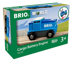 Cargo-Lokomotive mit BatteriebetriebHolz-Ladegerät