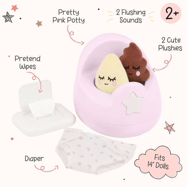 Puppen-Töpfchen - Töpfchen-Set mit Zubehör, Rosa