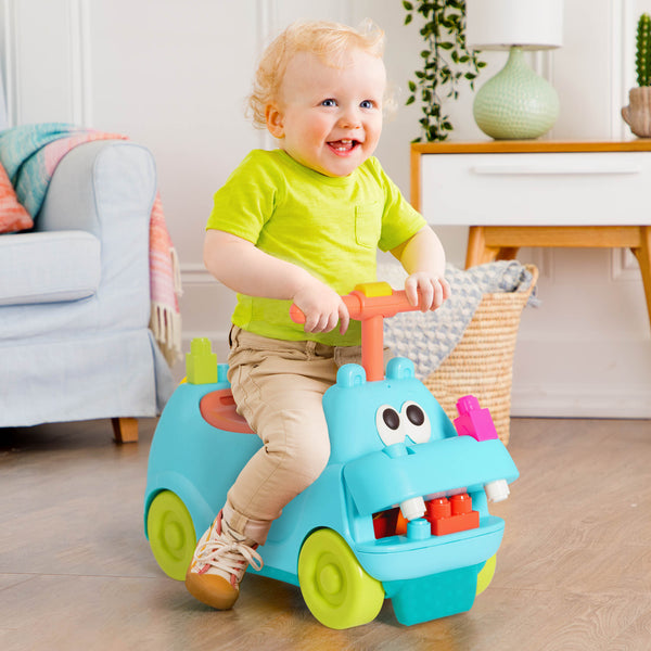 Rutschfahrzeug mit Klötzen – Nilpferd – Locbloc Hippo - tablude.com