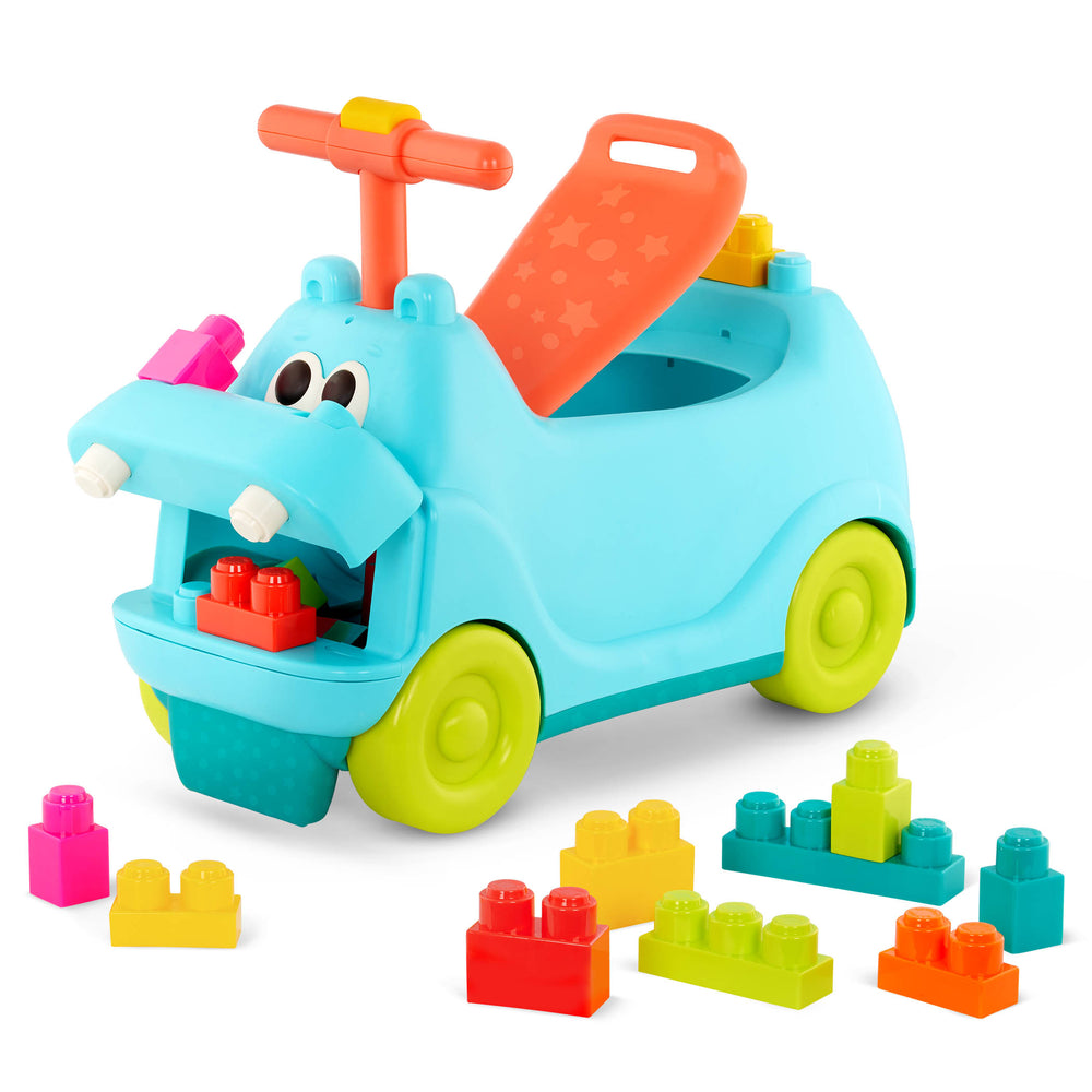 Rutschfahrzeug mit Klötzen – Nilpferd – Locbloc Hippo - tablude.com