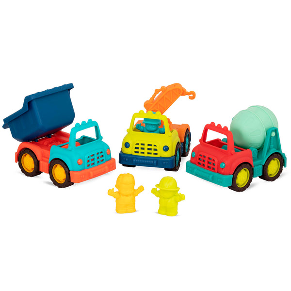 Set mit drei kleinen Baufahrzeugen mit Fahrer – Wonder Wheels - tablude.com