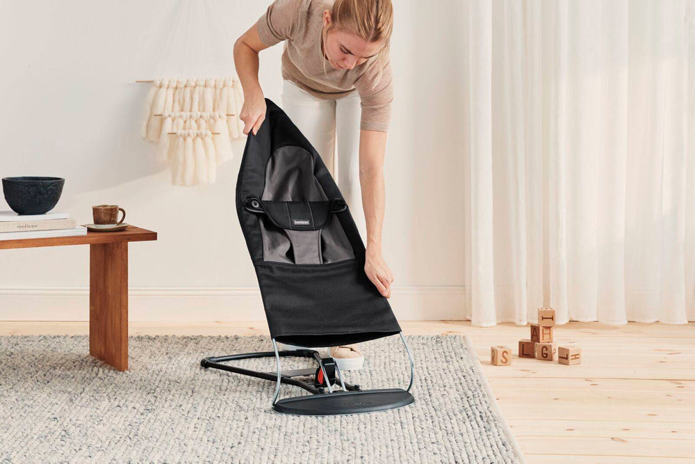 Babywippe BALANCE SOFT COTTON – Schwarz/Dunkelgrau