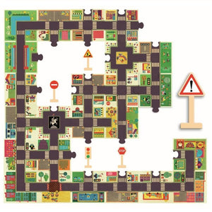 Riesenpuzzle  – Straße mit Verkehrszeichen - tablude.com