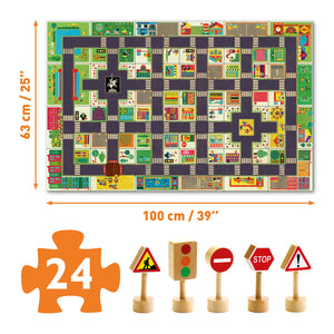 Riesenpuzzle  – Straße mit Verkehrszeichen - tablude.com