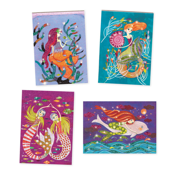 Kunstset mit Glitzer  - Meerjungfrauen - tablude.com