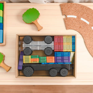 Magnetbausteine – Rainbow Transport-Set 50 Teile - tablude.com