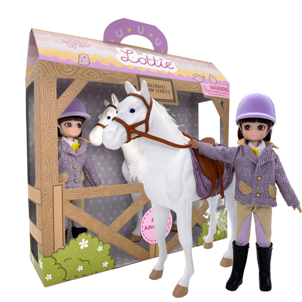 Puppe – Jockey mit Pferd