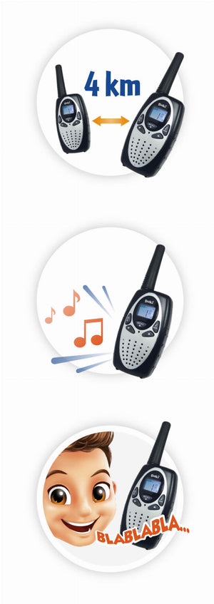 Walkie Talkie mit Akku - Reichweite 4 km - tablude.com