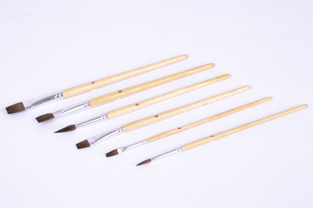 Holzpinselset – 6 Stück - tablude.com