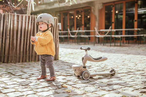 Laufrad und Fahrrad 2in1 Highwaykick 1 Lifestyle  1-5 Jahre - Brown Lines - tablude.com