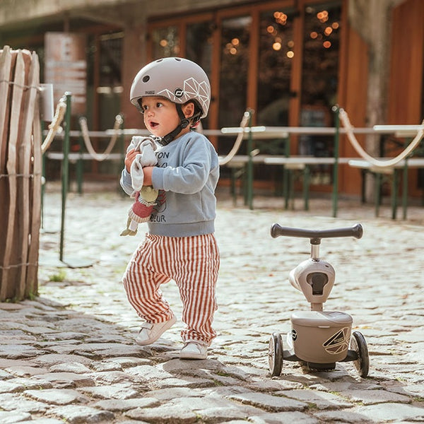 Laufrad und Fahrrad 2in1 Highwaykick 1 Lifestyle  1-5 Jahre - Brown Lines - tablude.com
