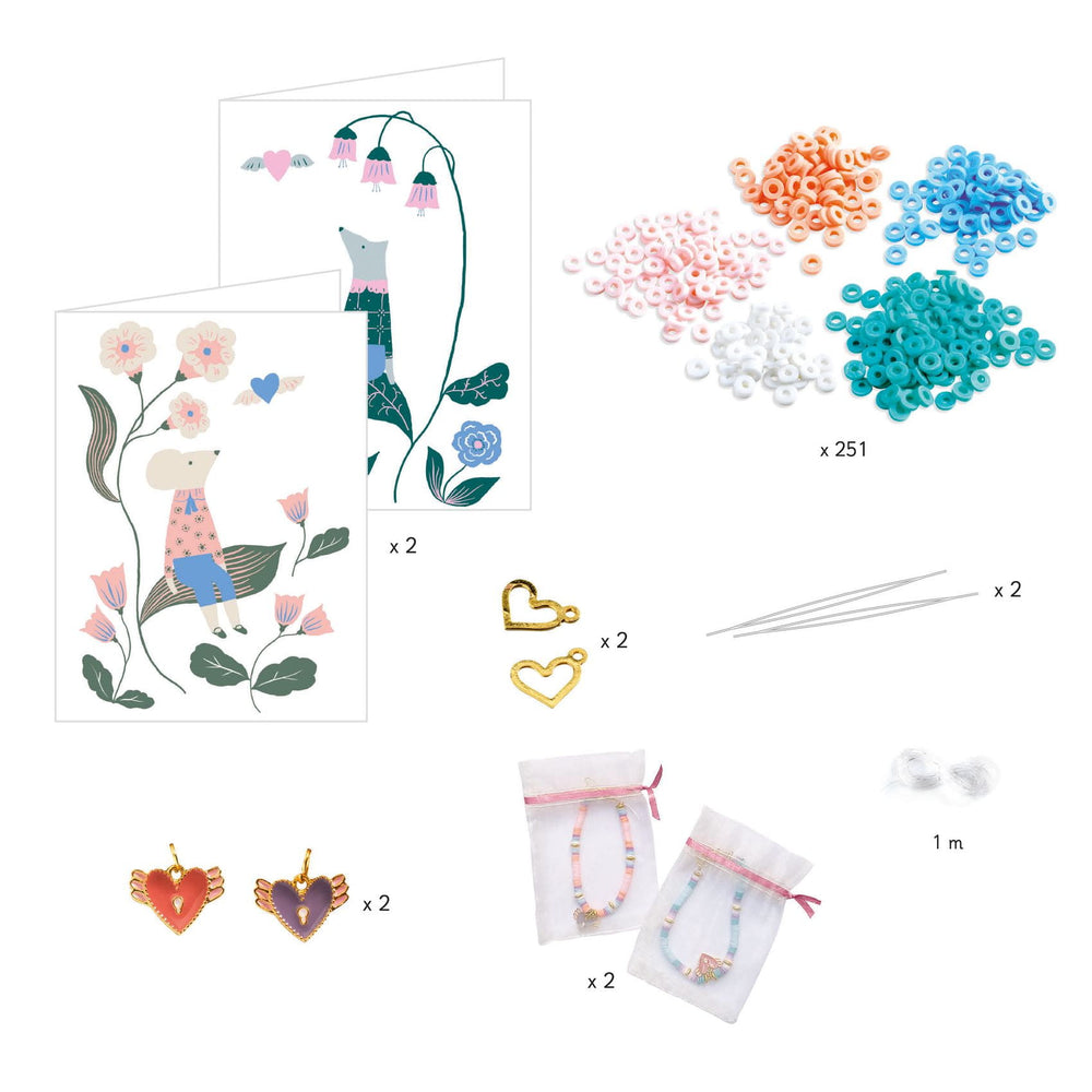 Set zum Basteln von Freundschaftsarmbändern – Herzen - tablude.com