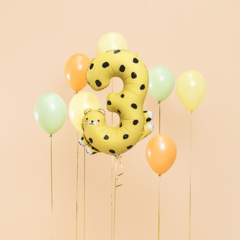 Folienballon 98 cm – Zahl 3 Gepard