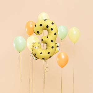 Folienballon 98 cm – Zahl 3 Gepard