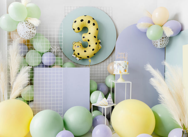 Folienballon 98 cm – Zahl 3 Gepard