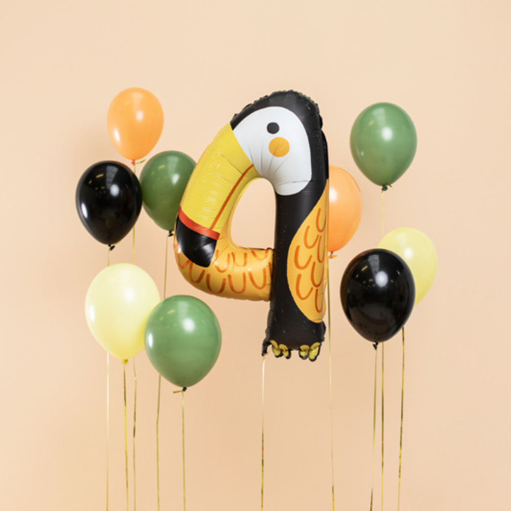 Folienballon 91 cm – Zahl 4 Tukan