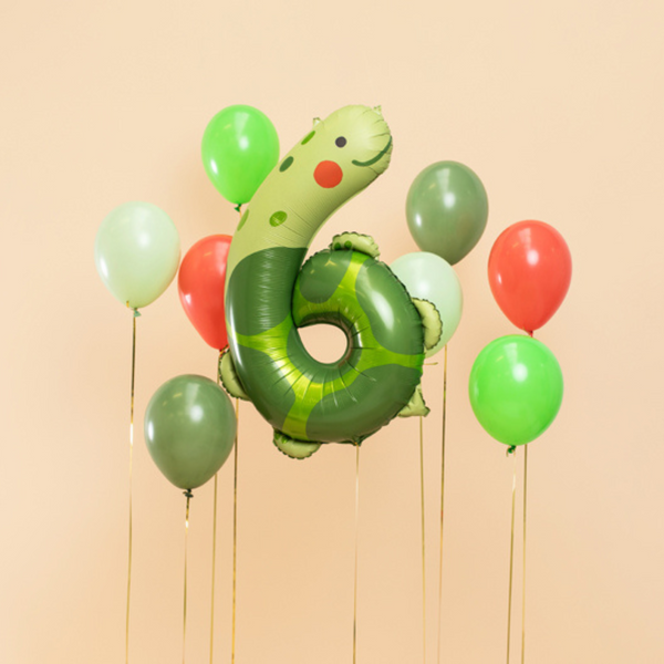 Folienballon 96 cm – Zahl 6 Schildkröte