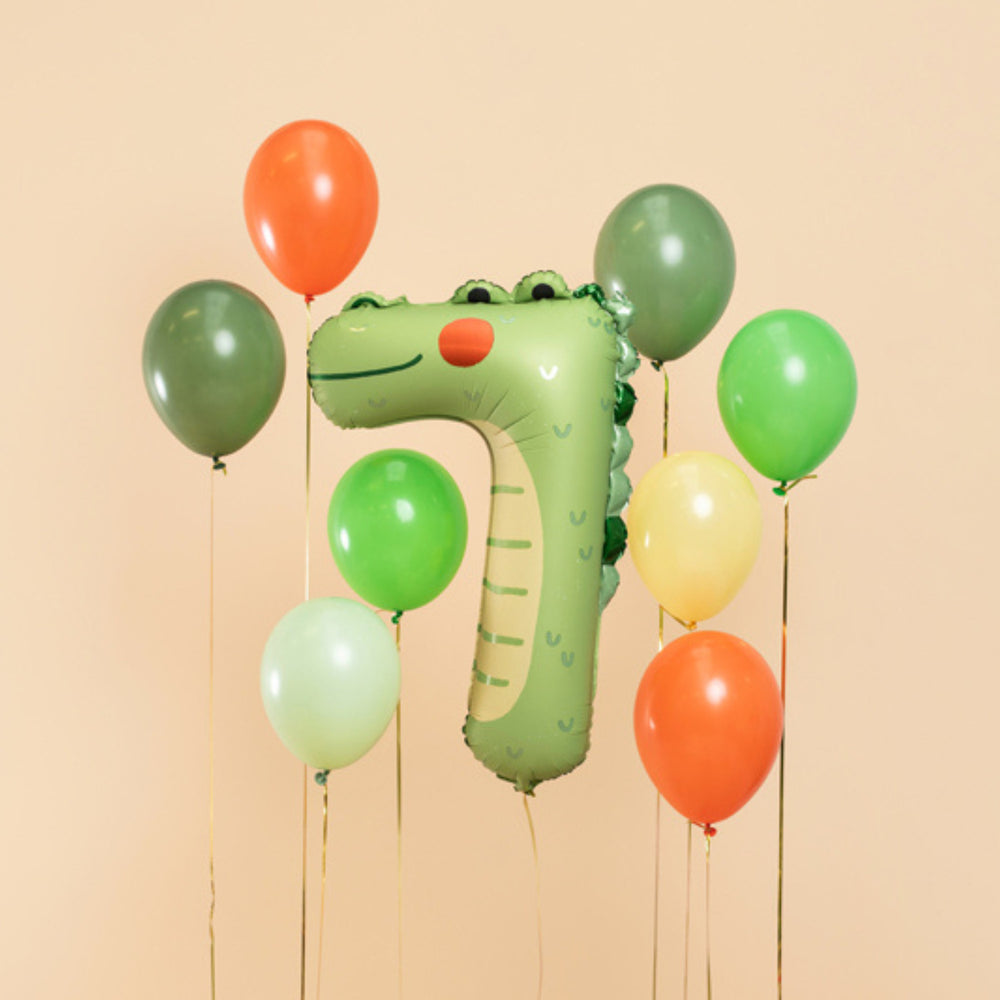 Folienballon – Zahl 7 Krokodil