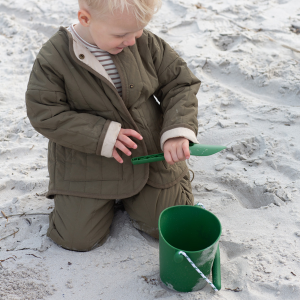 Zusammenklappbarer Eimer für Wasser und Sand – Dunkelgrün - tablude.com