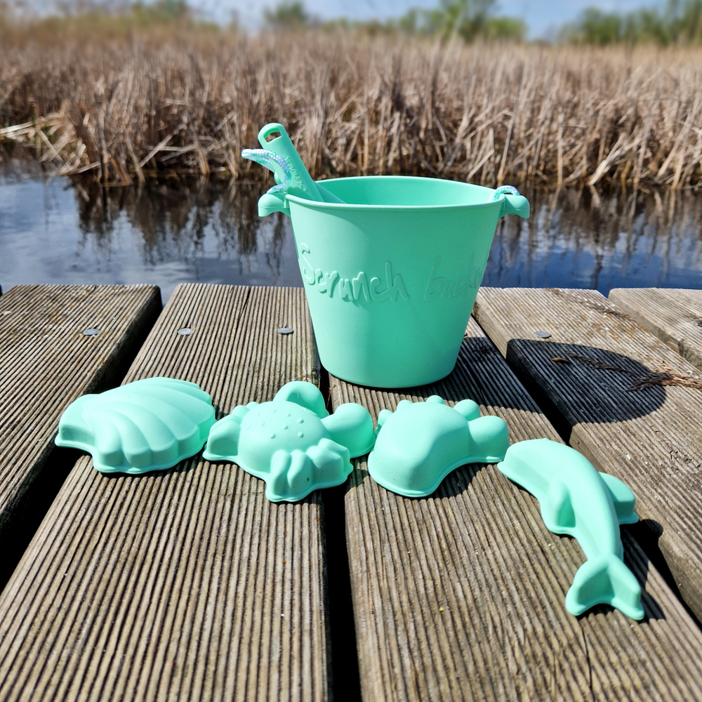 Zusammenklappbarer Eimer für Wasser und Sand – Mint - tablude.com