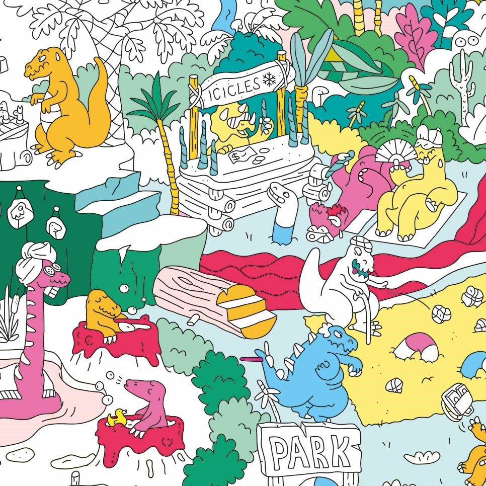 Riesiges Malbuch – Dinosaurier 100 x 70 cm - tablude.com