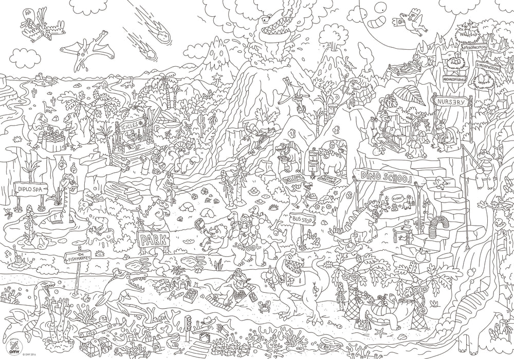 Riesiges Malbuch – Dinosaurier 100 x 70 cm - tablude.com