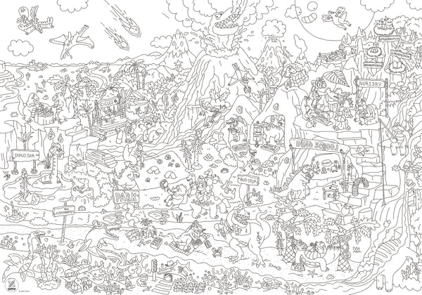 Riesiges Malbuch – Dinosaurier 100 x 70 cm - tablude.com