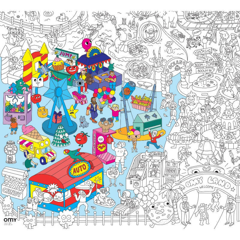 Riesiges Malbuch – Vergnügungspark 100 x 70 cm - tablude.com